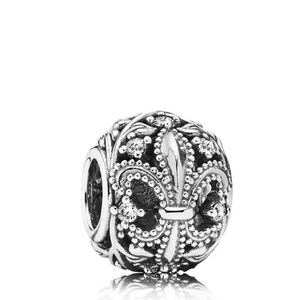 Pandora Fleur-de-Lis Filigree Openwork With Cubic Zirconia Charm